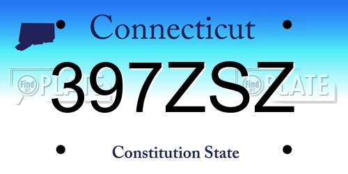 397ZSZ Connecticut License Plate