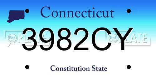 3982CY Connecticut License Plate
