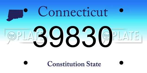 39830 Connecticut License Plate