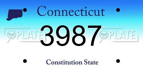 3987 Connecticut License Plate