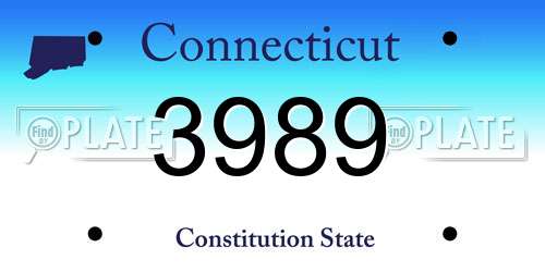 3989 Connecticut License Plate