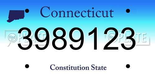 3989123 Connecticut License Plate