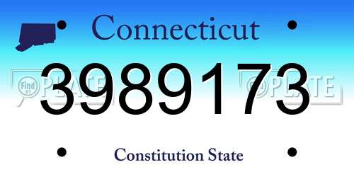 3989173 Connecticut License Plate