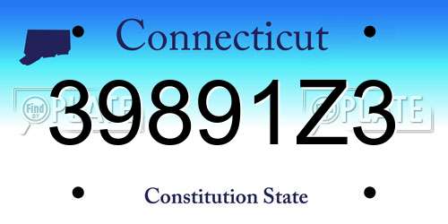 39891Z3 Connecticut License Plate