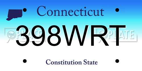 398WRT Connecticut License Plate