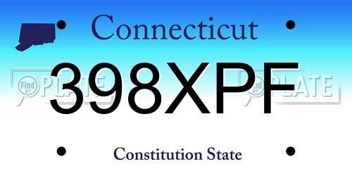 398XPF Connecticut License Plate
