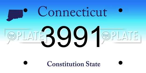 3991 Connecticut License Plate