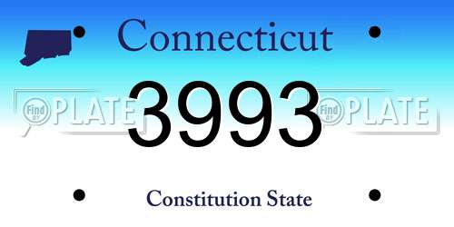 3993 Connecticut License Plate