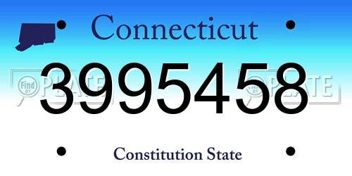 3995458 Connecticut License Plate
