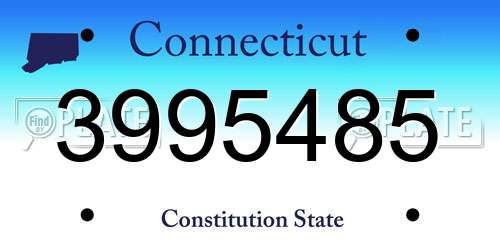 3995485 Connecticut License Plate