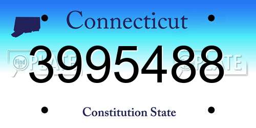 3995488 Connecticut License Plate