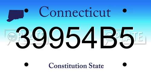 39954B5 Connecticut License Plate