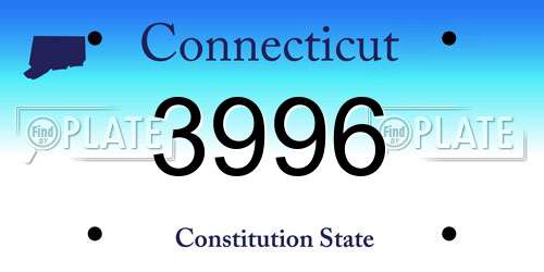3996 Connecticut License Plate