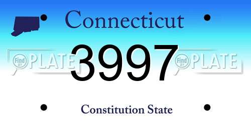 3997 Connecticut License Plate