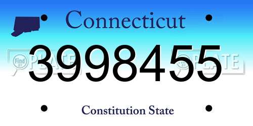 3998455 Connecticut License Plate