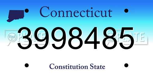 3998485 Connecticut License Plate