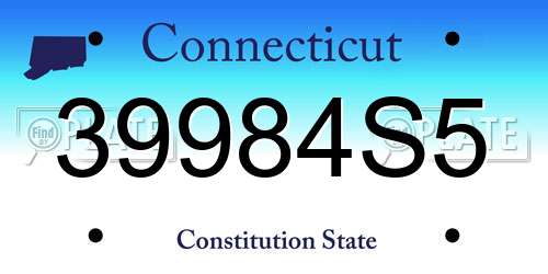 39984S5 Connecticut License Plate