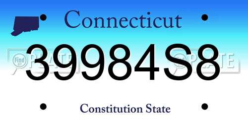 39984S8 Connecticut License Plate