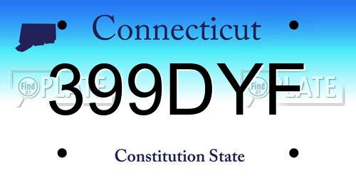399DYF Connecticut License Plate