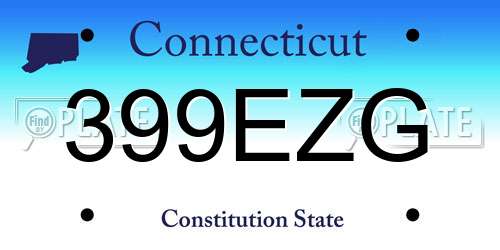 399EZG Connecticut License Plate