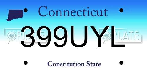 399UYL Connecticut License Plate