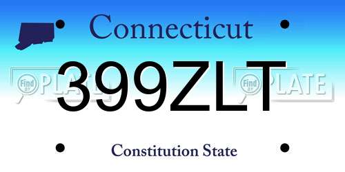 399ZLT Connecticut License Plate