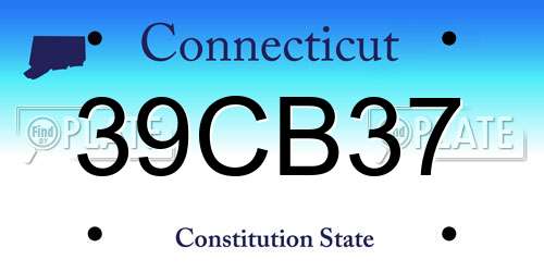 39CB37 Connecticut License Plate