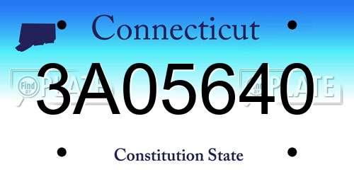 3A05640 Connecticut License Plate