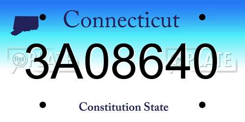 3A08640 Connecticut License Plate