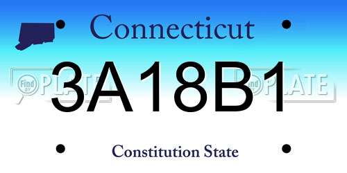 3A18B1 Connecticut License Plate