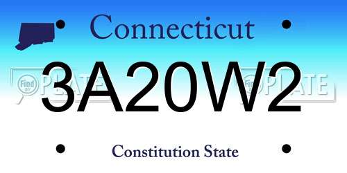 3A20W2 Connecticut License Plate