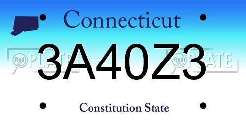 3A40Z3 Connecticut License Plate