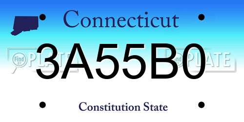3A55B0 Connecticut License Plate