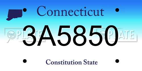 3A5850 Connecticut License Plate