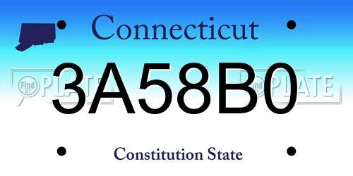 3A58B0 Connecticut License Plate