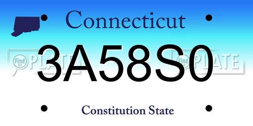 3A58S0 Connecticut License Plate