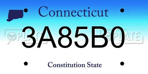 3A85B0 Connecticut License Plate