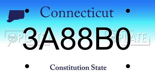 3A88B0 Connecticut License Plate