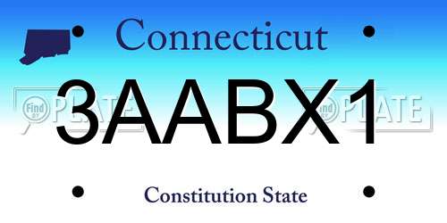 3AABX1 Connecticut License Plate