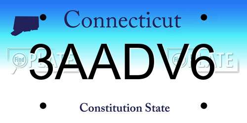 3AADV6 Connecticut License Plate