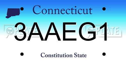 3AAEG1 Connecticut License Plate