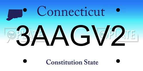 3AAGV2 Connecticut License Plate