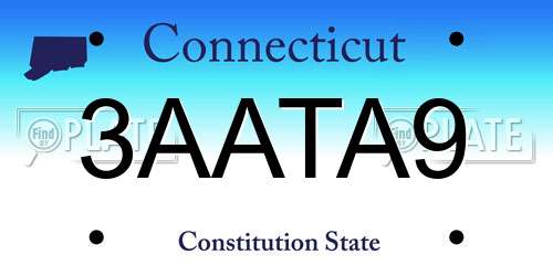 3AATA9 Connecticut License Plate