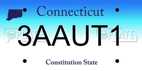 3AAUT1 Connecticut License Plate