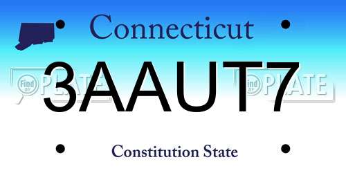 3AAUT7 Connecticut License Plate