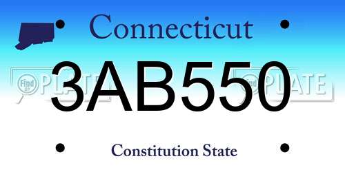 3AB550 Connecticut License Plate