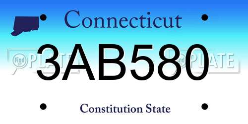 3AB580 Connecticut License Plate