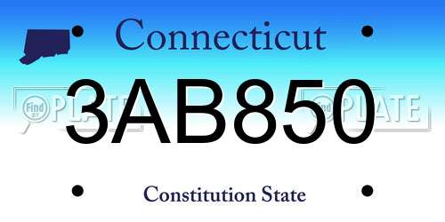 3AB850 Connecticut License Plate