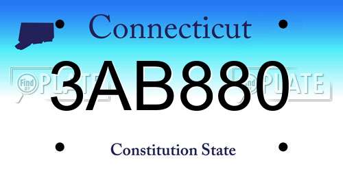 3AB880 Connecticut License Plate
