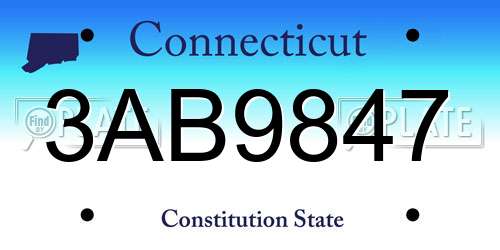 3AB9847 Connecticut License Plate